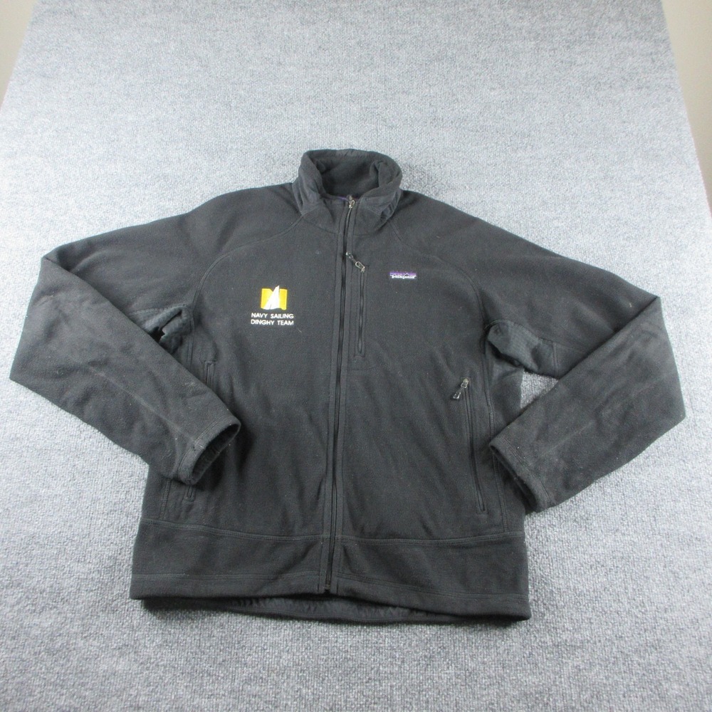 Patagonia Jacket Mens M Black Regulator Fleece Full Zip Navy Sailing Dinghy Team